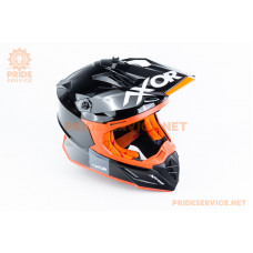 Шолом кросовий X CROSS (стандарт DOT/ECE) L (59-60см), чорно-помаранчевий