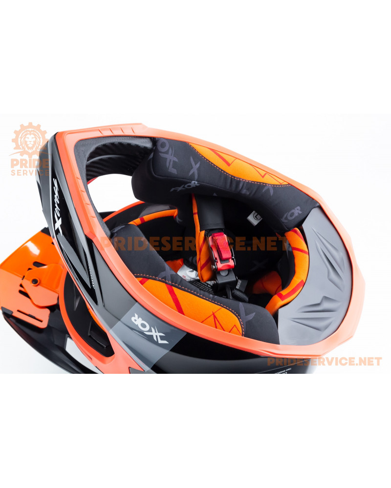 Шолом кросовий X CROSS (стандарт DOT/ECE) L (59-60см), чорно-помаранчевий Шолом кросовий X CROSS (стандарт DOT/ECE) L (59-60см), чорно-помаранчевий