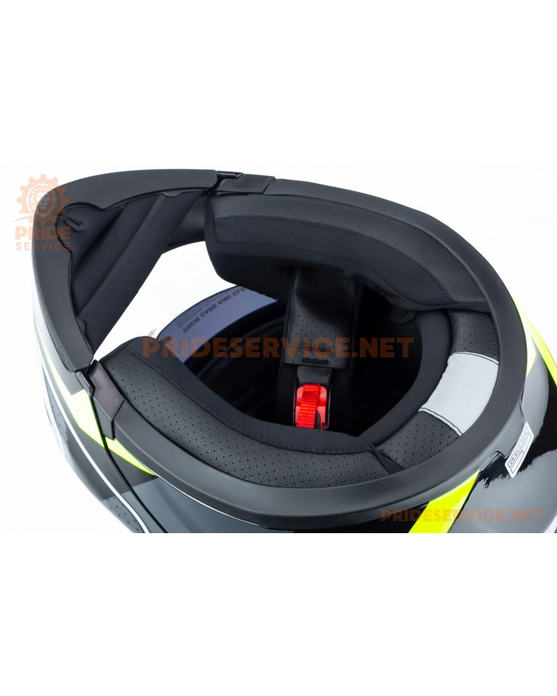 Шолом модуляр з відкидним підборіддям, висувні окуляри GLX-902 L (59-60см), чорно-салатовий