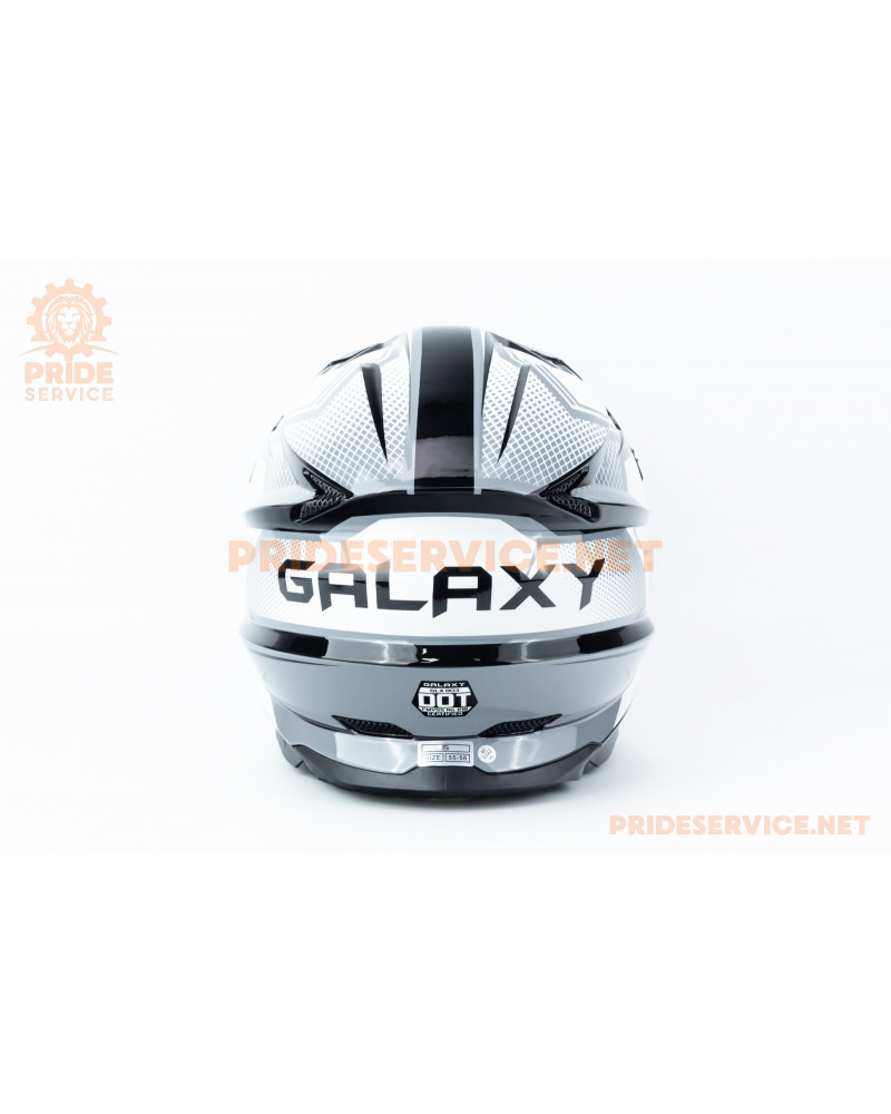 Шолом кросовий (стандарт DOT) GLX-803 S (55-56см), чорно-білий