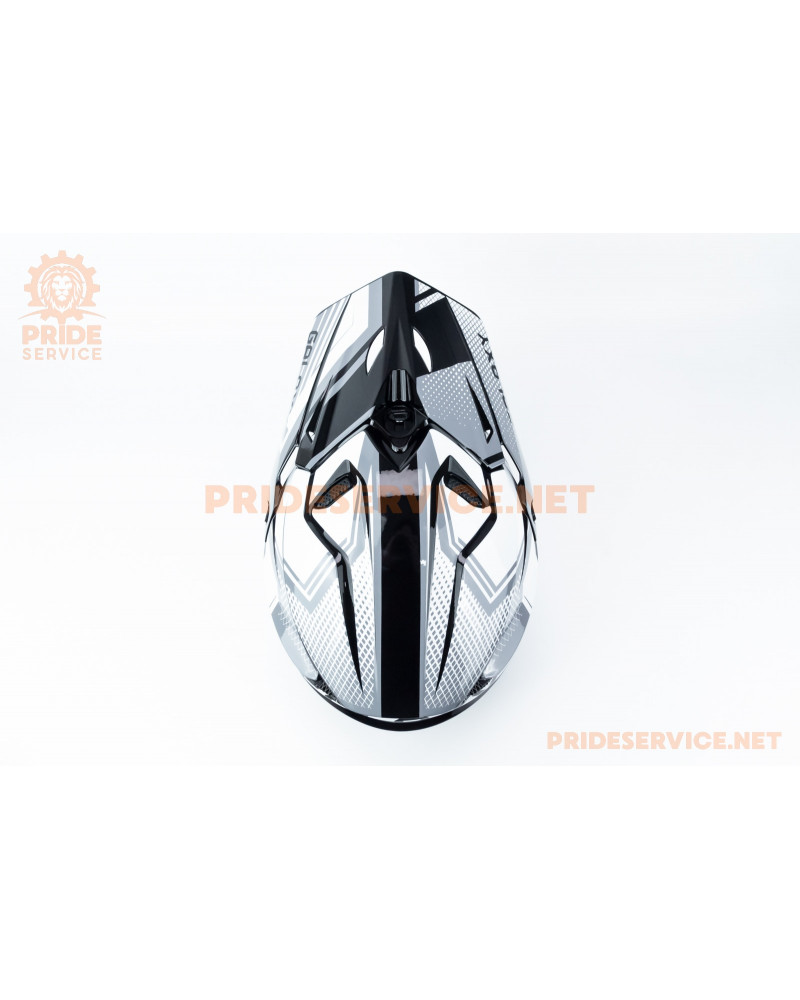 Шолом кросовий (стандарт DOT) GLX-803 S (55-56см), чорно-білий