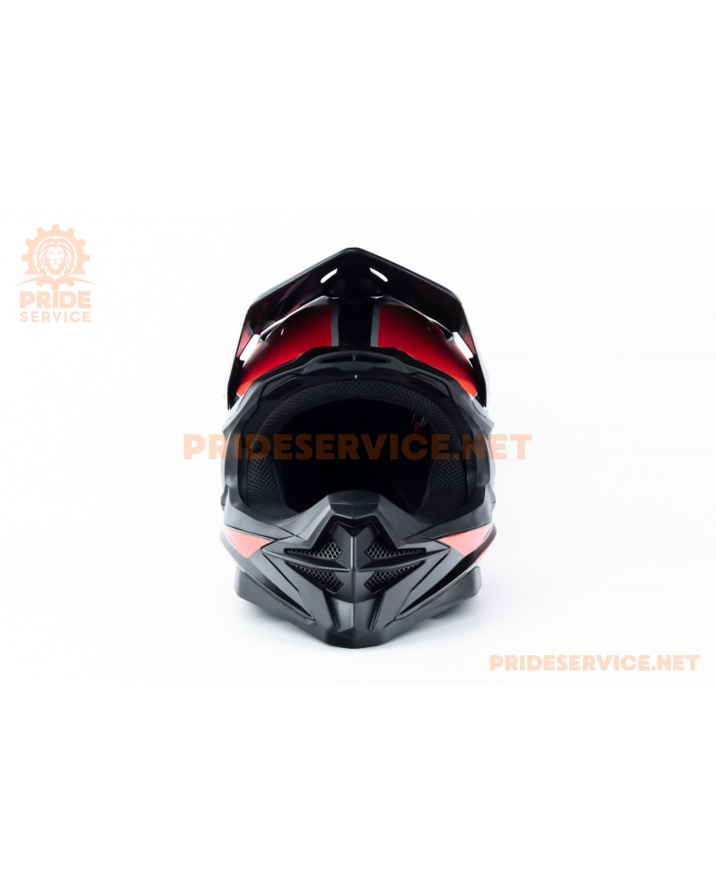 Шолом кросовий (стандарт DOT) GLX-803 L (59-60см), чорно-червоний