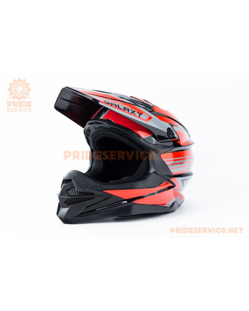 Шолом кросовий (стандарт DOT) GLX-803 L (59-60см), чорно-червоний