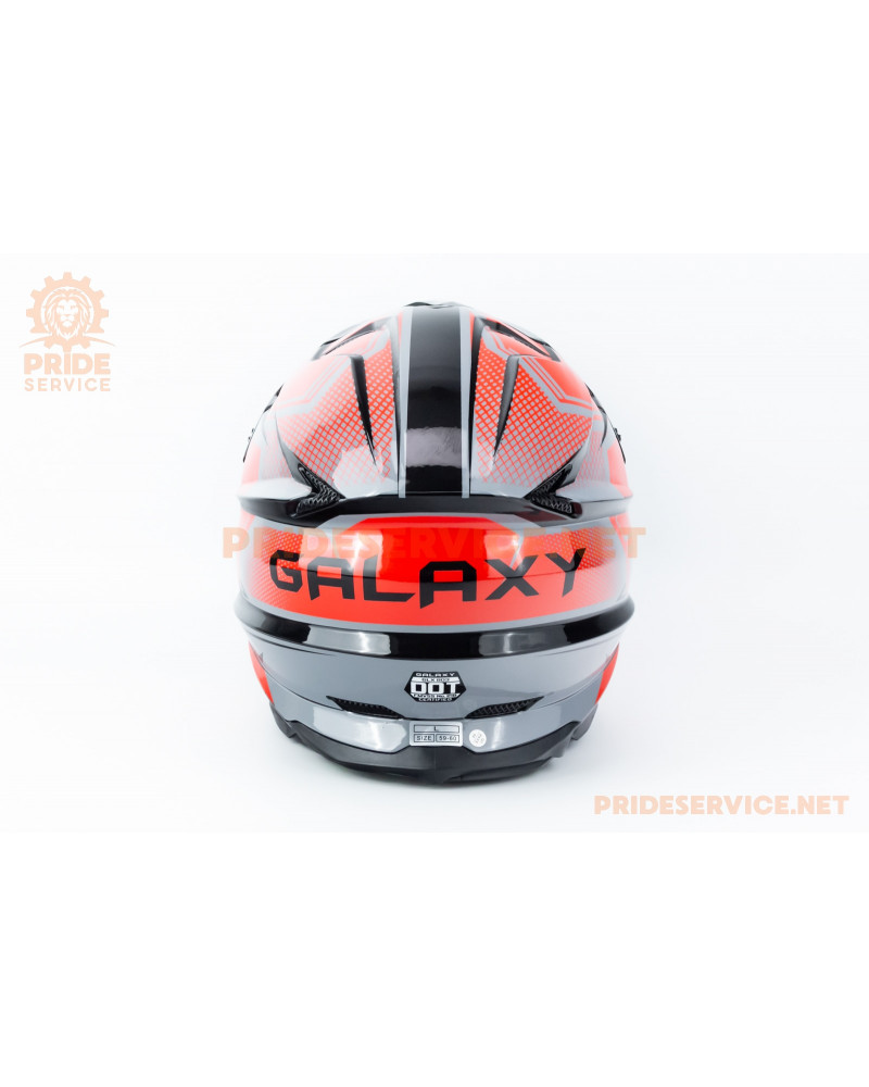 Шолом кросовий (стандарт DOT) GLX-803 L (59-60см), чорно-червоний
