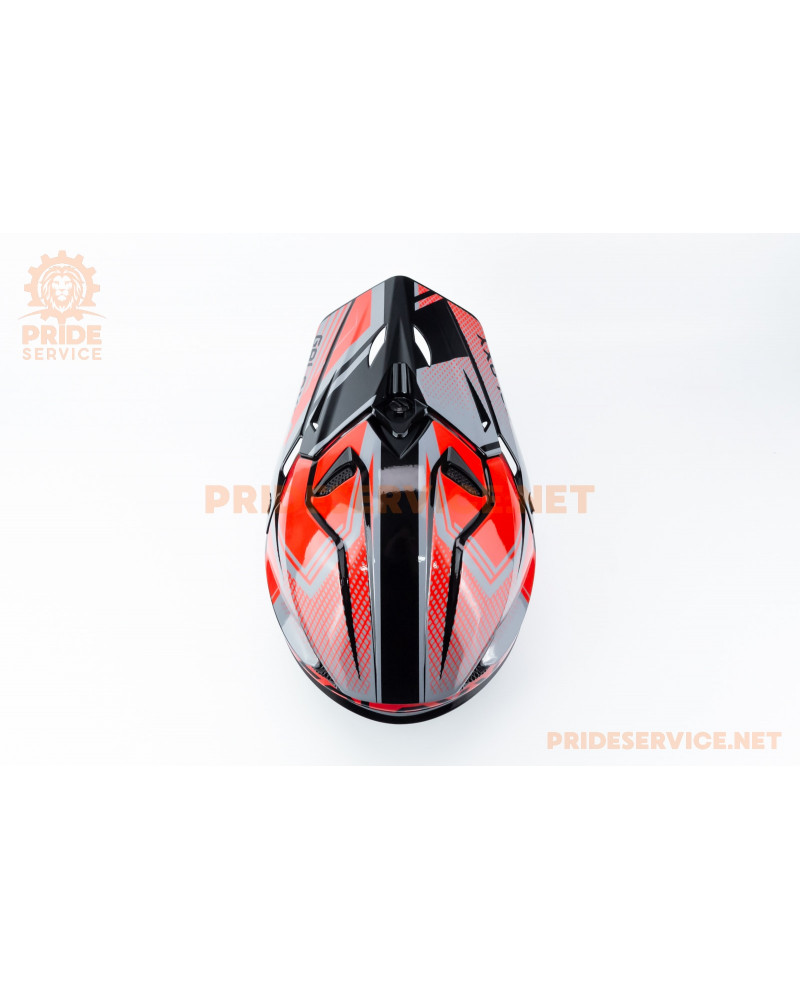 Шолом кросовий (стандарт DOT) GLX-803 L (59-60см), чорно-червоний