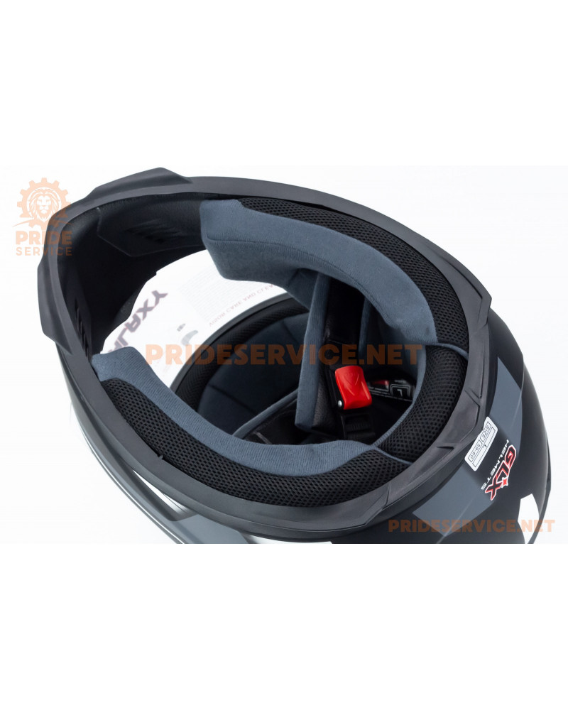 Шолом інтеграл GLX-313 L (59-60см), чорно-білий мат