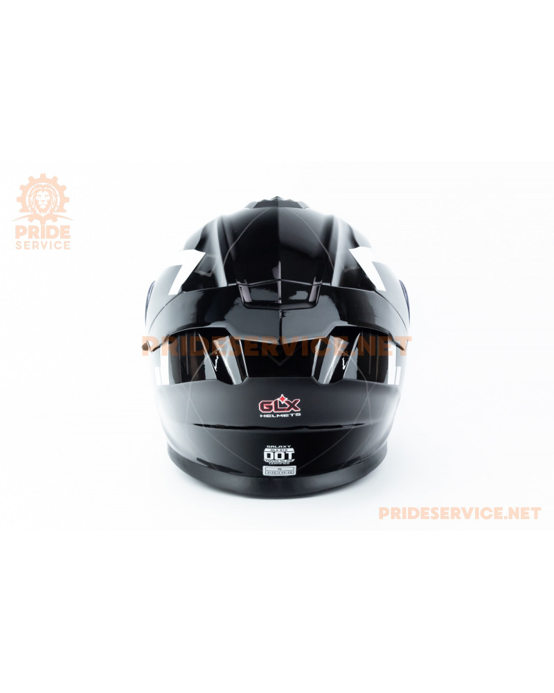 Шолом модуляр з відкидним підборіддям (стандарт DOT), висувні окуляри GLX-912 S (55-56см), чорно-білий