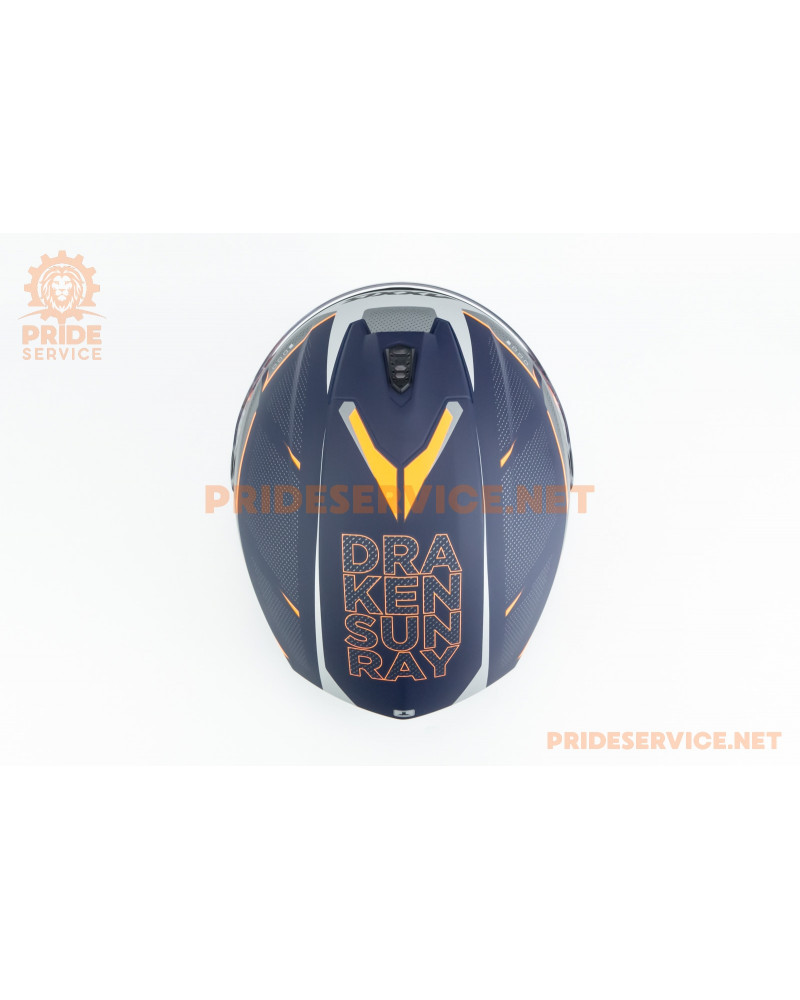 Шолом інтеграл DRAKEN SUNRAY (стандарт DOT/ECE) L (59-60см), синьо-помаранчевий мат Шолом інтеграл DRAKEN SUNRAY (стандарт DOT/ECE) L (59-60см), синьо-помаранчевий мат