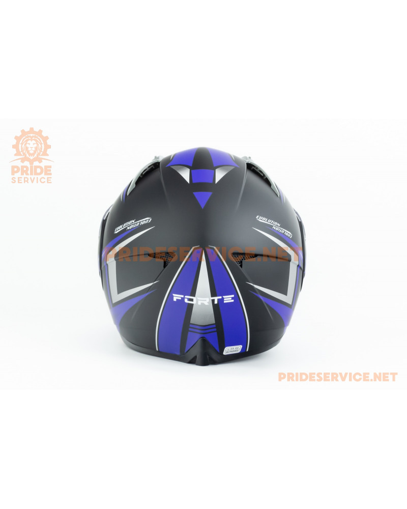 Шолом модуляр з відкидним підборіддям, висувні сонцезахисні окуляри F-158 L (59-60см), чорно-синій мат