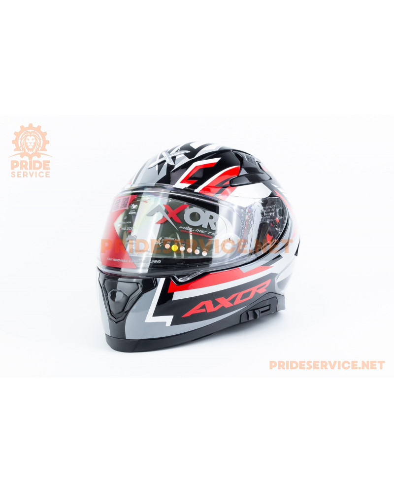 Шолом інтеграл APEX STREAK з пінлоком (стандарт DOT/ECE), висувні сонцезахисні окуляри S (55-56см), чорно-червоний Шолом інтеграл APEX STREAK з пінлоком (стандарт DOT/ECE), висувні сонцезахисні окуляри S (55-56см), чорно-червоний