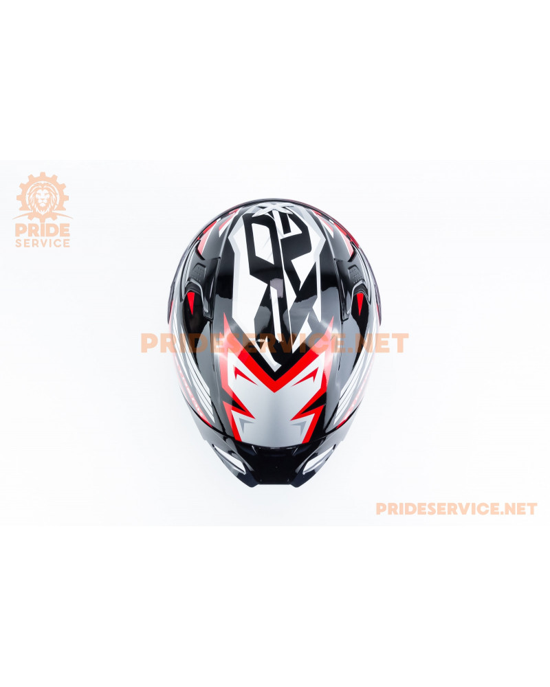 Шолом інтеграл APEX STREAK з пінлоком (стандарт DOT/ECE), висувні сонцезахисні окуляри S (55-56см), чорно-червоний Шолом інтеграл APEX STREAK з пінлоком (стандарт DOT/ECE), висувні сонцезахисні окуляри S (55-56см), чорно-червоний