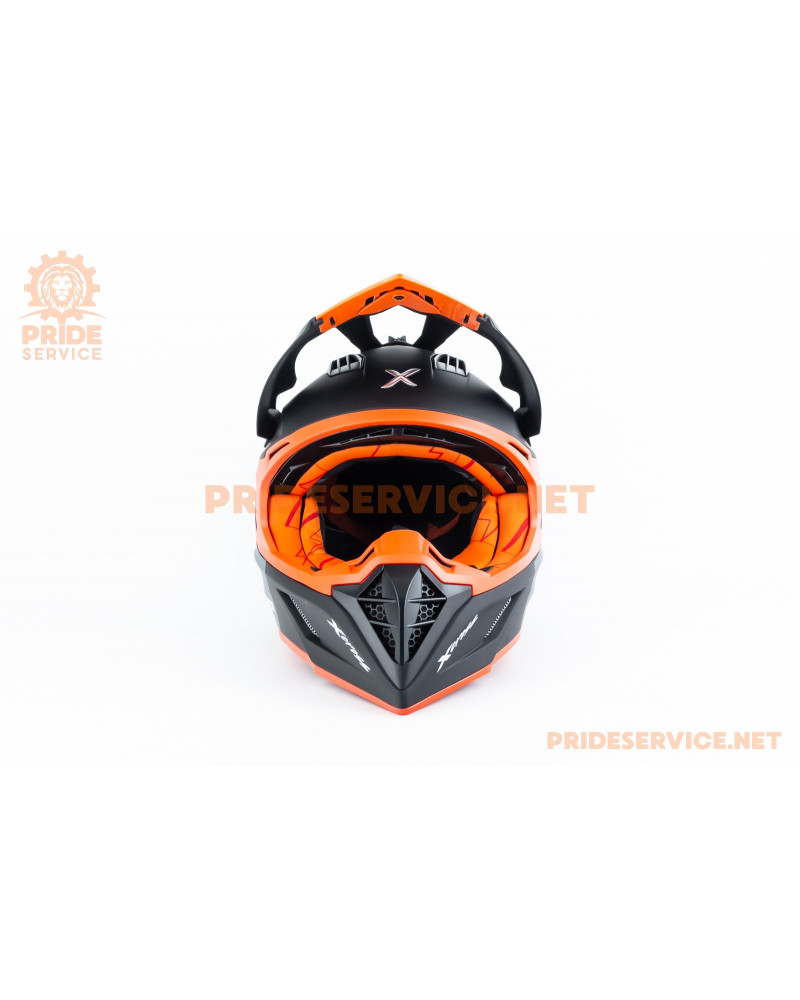 Шолом кросовий X CROSS (стандарт DOT/ECE) L (59-60см), чорно-помаранчевий мат Шолом кросовий X CROSS (стандарт DOT/ECE) L (59-60см), чорно-помаранчевий мат