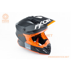 Шолом кросовий X CROSS (стандарт DOT/ECE) L (59-60см), чорно-помаранчевий мат