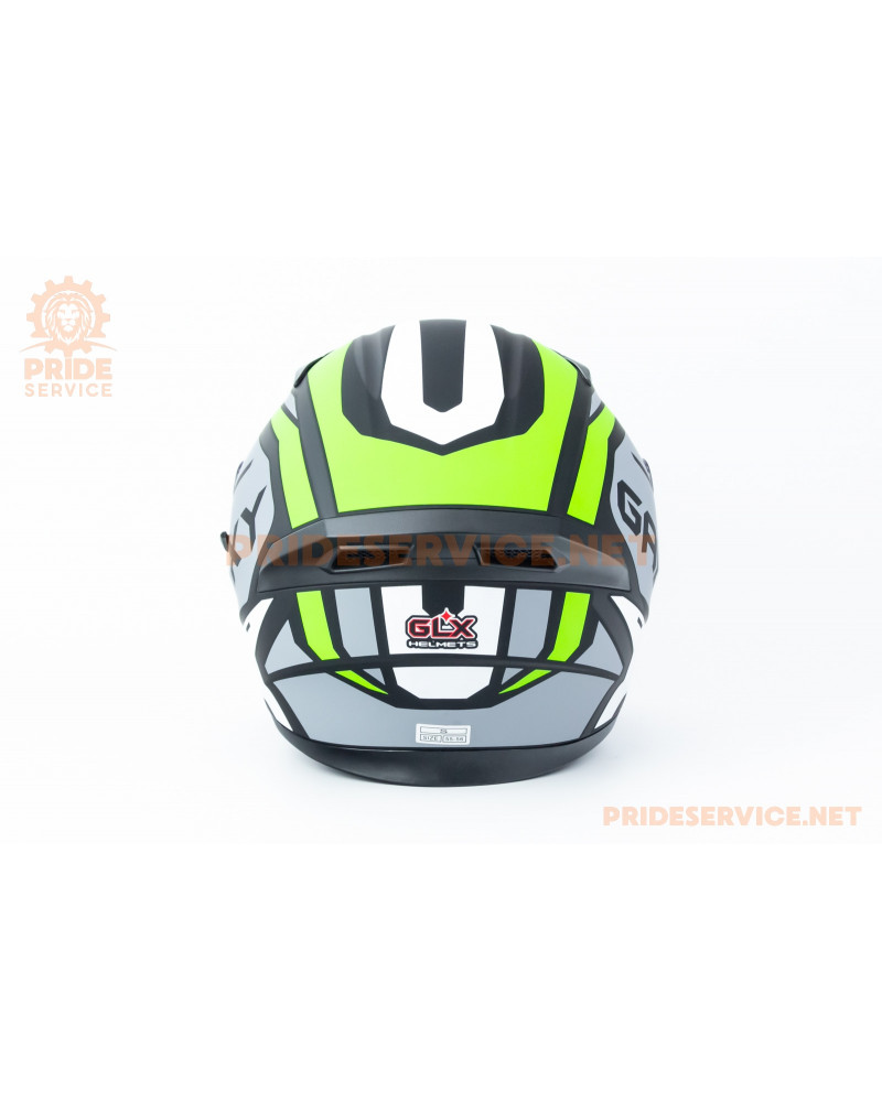 Шолом інтеграл, висувні окуляри GLX-316 S (55-56см), чорно-салатовий мат