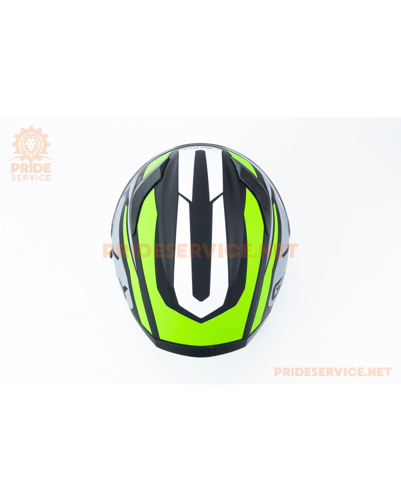 Шолом інтеграл, висувні окуляри GLX-316 S (55-56см), чорно-салатовий мат