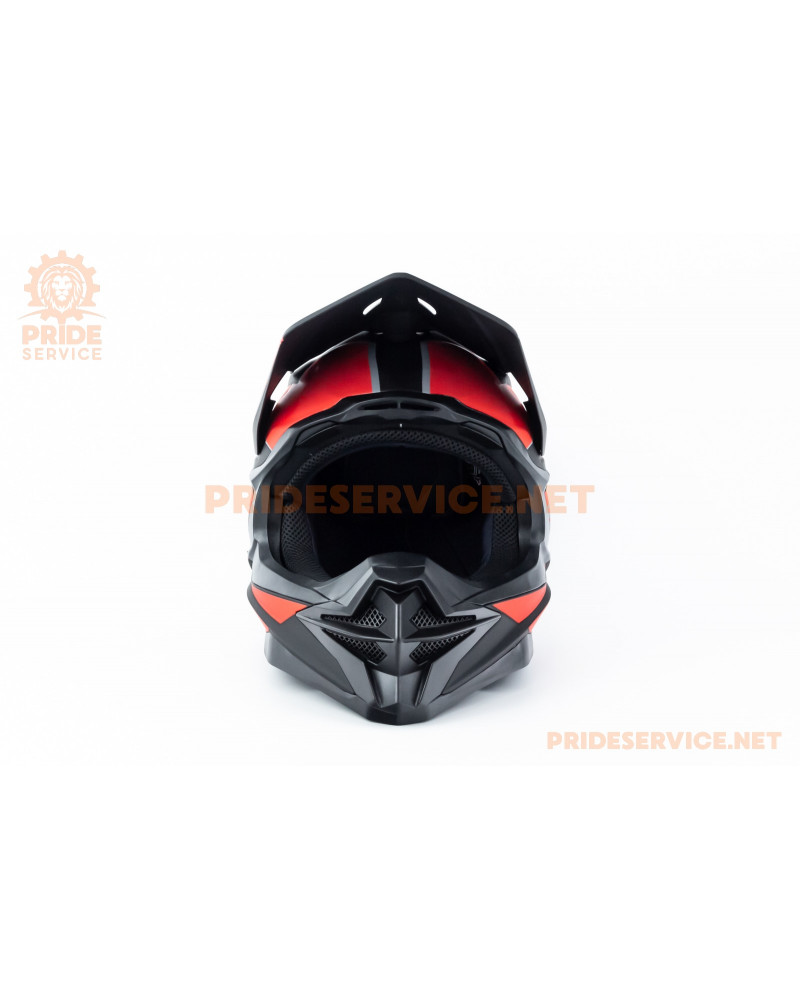 Шолом кросовий (стандарт DOT) GLX-803 L (59-60см), чорно-червоний мат