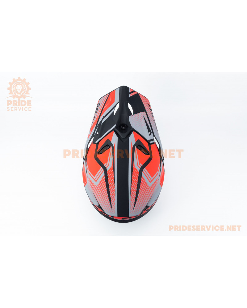 Шолом кросовий (стандарт DOT) GLX-803 L (59-60см), чорно-червоний мат