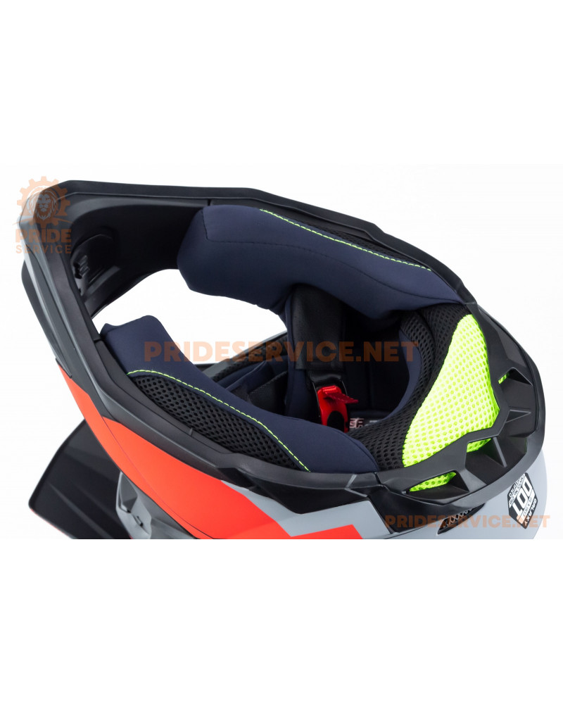 Шолом кросовий (стандарт DOT) GLX-803 L (59-60см), чорно-червоний мат