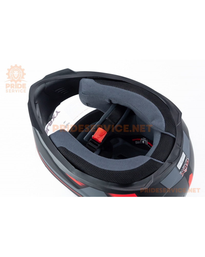 Шолом інтеграл GLX-313 M (57-58см), чорно-червоний мат