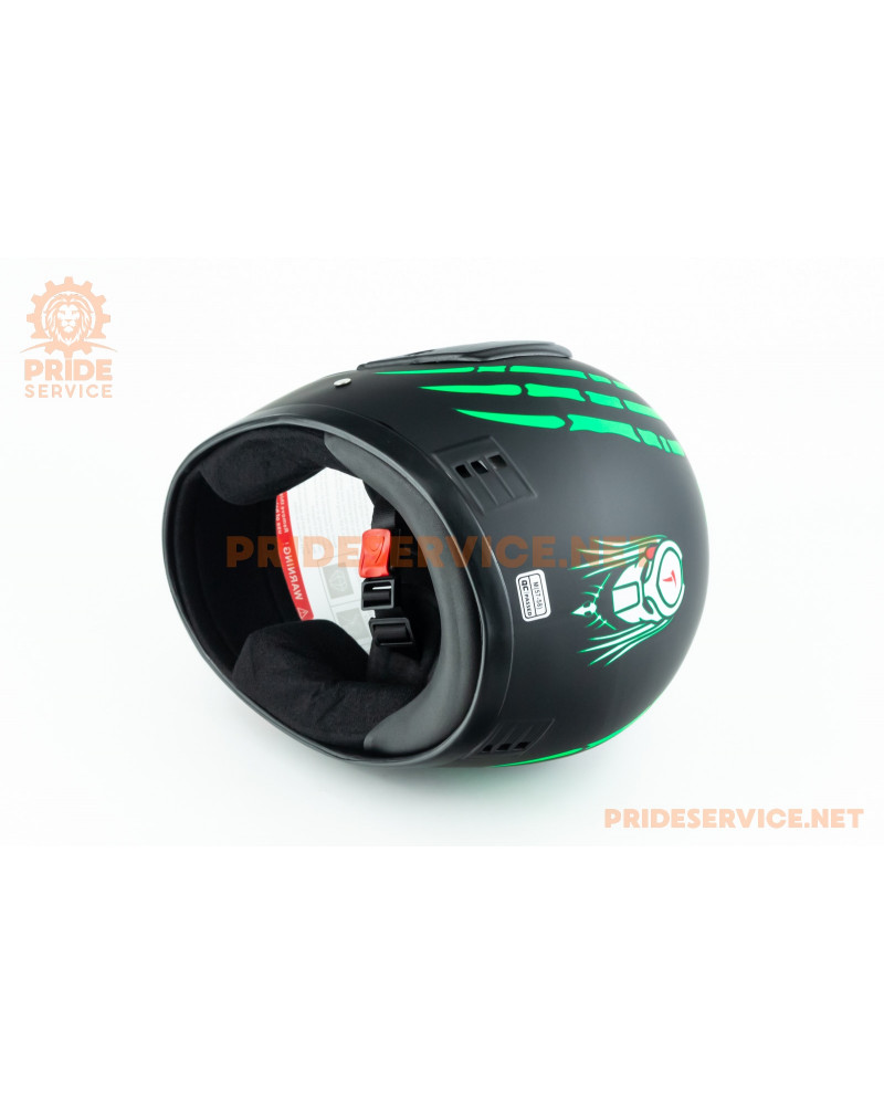 Шолом інтеграл BLD-825A М (57-58см), чорно-зелений "хижак" мат