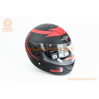 Шолом інтеграл BLD-825A М (57-58см), чорно-червоний "хижак" мат