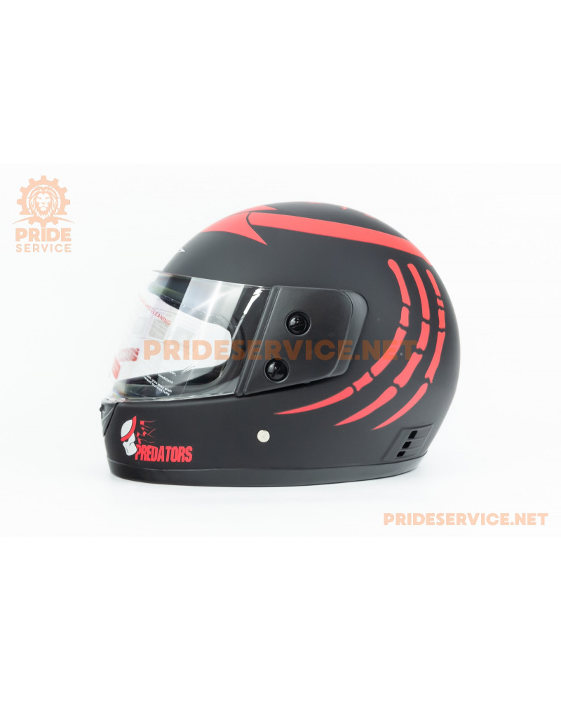 Шолом інтеграл BLD-825A М (57-58см), чорно-червоний "хижак" мат