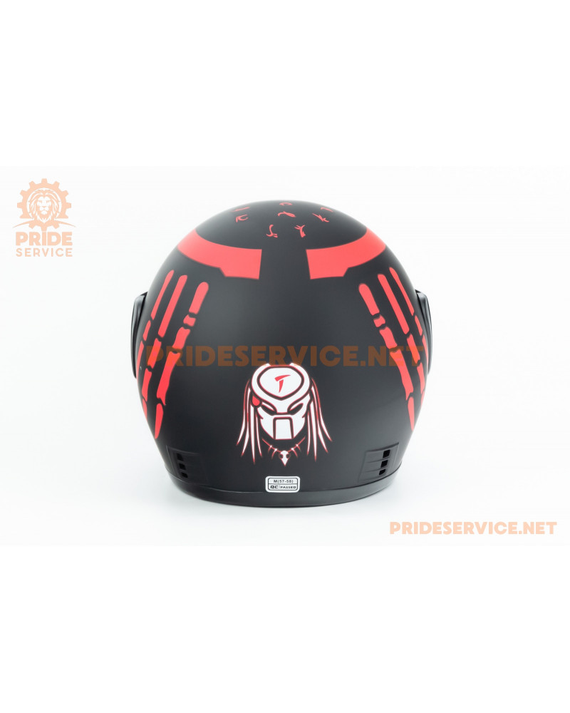 Шолом інтеграл BLD-825A М (57-58см), чорно-червоний "хижак" мат