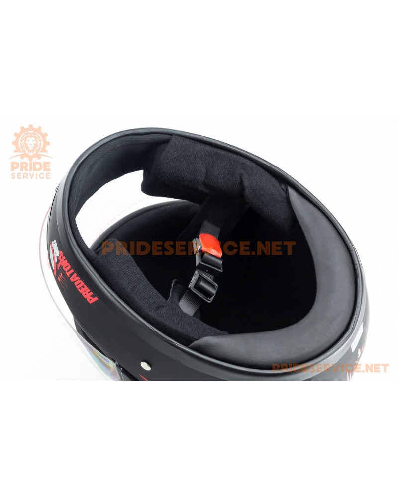 Шолом інтеграл BLD-825A М (57-58см), чорно-червоний "хижак" мат
