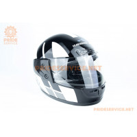 Шолом інтеграл, закритий HF-101 S, чорний з білим малюнком