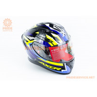 Шолом інтеграл APEX STREAK з пінлоком (стандарт DOT/ECE), висувні сонцезахисні окуляри М (57-58см), чорно-синьо-салатовий Шолом інтеграл APEX STREAK з пінлоком (стандарт DOT/ECE), висувні сонцезахисні окуляри М (57-58см), чорно-синьо-салатовий