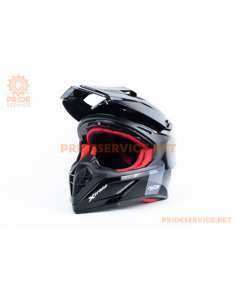 Шолом кросовий X CROSS (стандарт DOT/ECE) L (59-60см), чорно-червоний Шолом кросовий X CROSS (стандарт DOT/ECE) L (59-60см), чорно-червоний