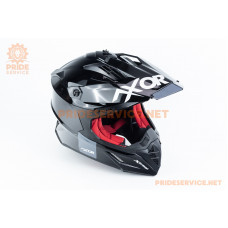 Шолом кросовий X CROSS (стандарт DOT/ECE) L (59-60см), чорно-червоний