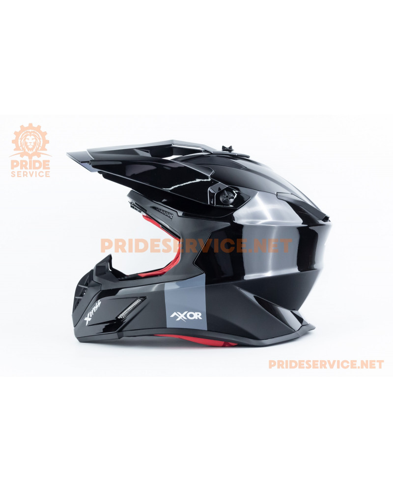 Шолом кросовий X CROSS (стандарт DOT/ECE) L (59-60см), чорно-червоний Шолом кросовий X CROSS (стандарт DOT/ECE) L (59-60см), чорно-червоний