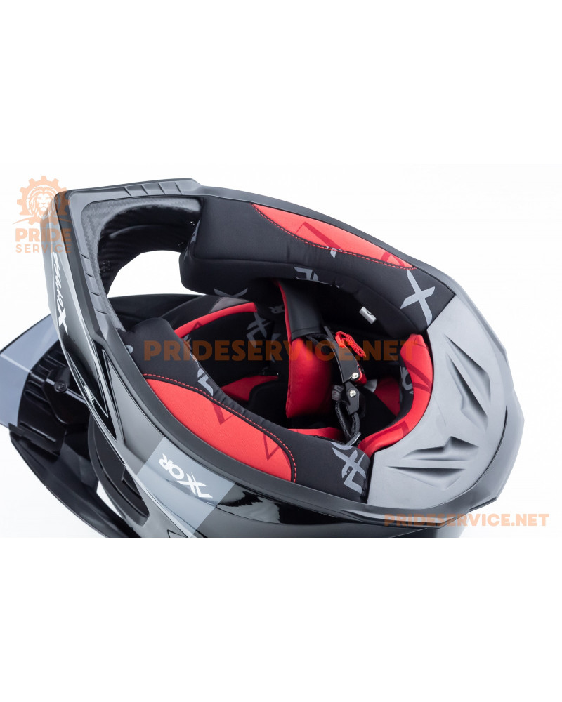 Шолом кросовий X CROSS (стандарт DOT/ECE) L (59-60см), чорно-червоний Шолом кросовий X CROSS (стандарт DOT/ECE) L (59-60см), чорно-червоний