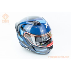 Шолом інтеграл HUNTER CORNET (стандарт DOT/ECE) S (55-56см), синьо-чорний