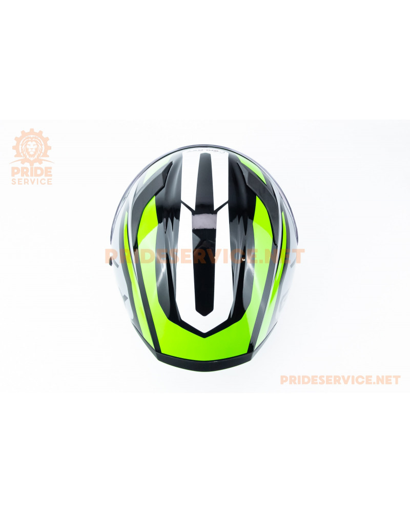 Шолом інтеграл, висувні окуляри GLX-316 M (57-58см), чорно-салатовий