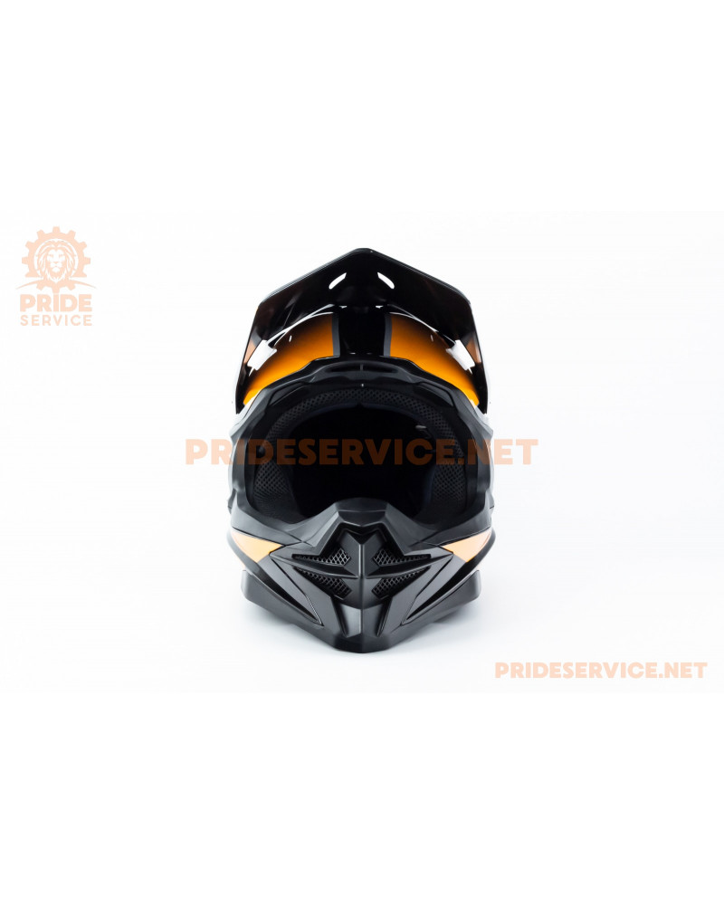 Шолом кросовий (стандарт DOT) GLX-803 S (55-56см), чорно-помаранчевий