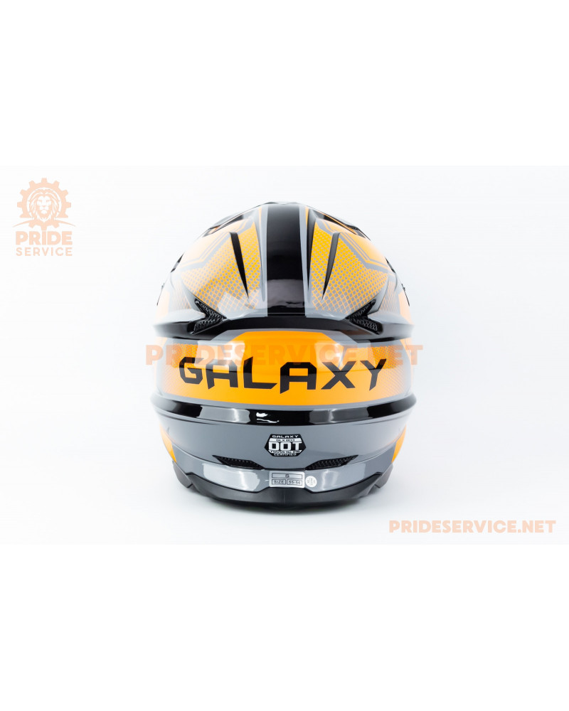 Шолом кросовий (стандарт DOT) GLX-803 S (55-56см), чорно-помаранчевий