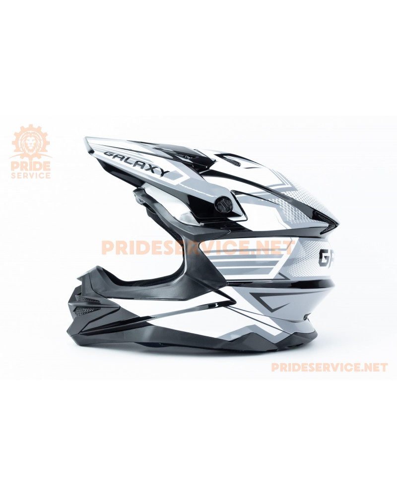 Шолом кросовий (стандарт DOT) GLX-803 M (57-58см), чорно-білий