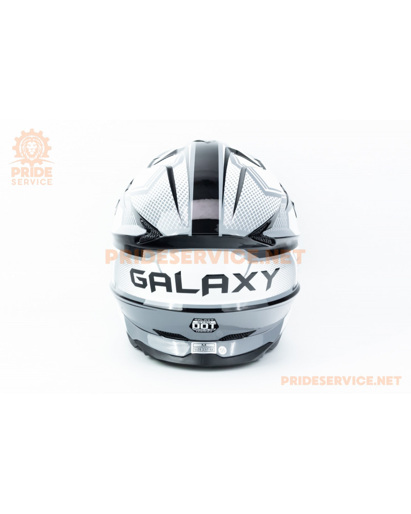 Шолом кросовий (стандарт DOT) GLX-803 M (57-58см), чорно-білий