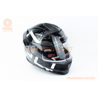 Шолом модуляр з відкидним підборіддям (стандарт DOT), висувні окуляри GLX-912 M (57-58см), чорно-білий