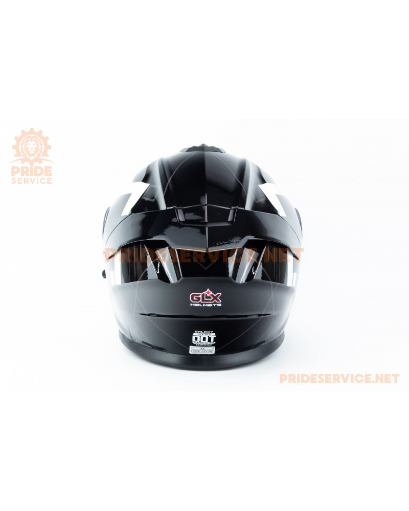 Шолом модуляр з відкидним підборіддям (стандарт DOT), висувні окуляри GLX-912 M (57-58см), чорно-білий
