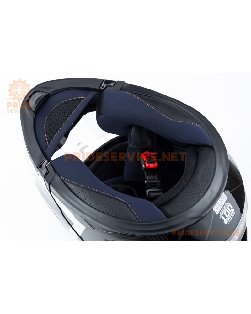 Шолом модуляр з відкидним підборіддям (стандарт DOT), висувні окуляри GLX-912 M (57-58см), чорно-білий