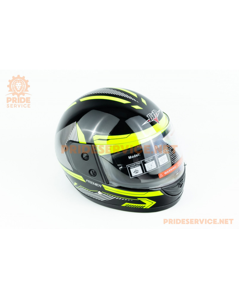 Шолом інтеграл BLD-825A М (57-58см), чорно-салатовий