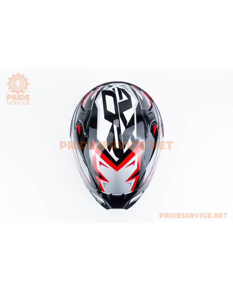 Шолом інтеграл APEX STREAK з пінлоком (стандарт DOT/ECE), висувні сонцезахисні окуляри М (57-58см), чорно-червоний Шолом інтеграл APEX STREAK з пінлоком (стандарт DOT/ECE), висувні сонцезахисні окуляри М (57-58см), чорно-червоний