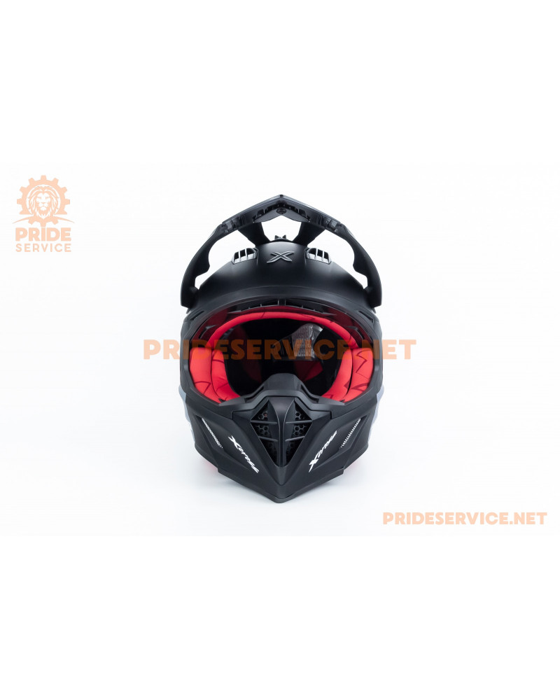 Шолом кросовий X CROSS (стандарт DOT/ECE) XL (61см), чорно-червоний мат Шолом кросовий X CROSS (стандарт DOT/ECE) XL (61см), чорно-червоний мат