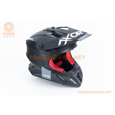 Шолом кросовий X CROSS (стандарт DOT/ECE) XL (61см), чорно-червоний мат