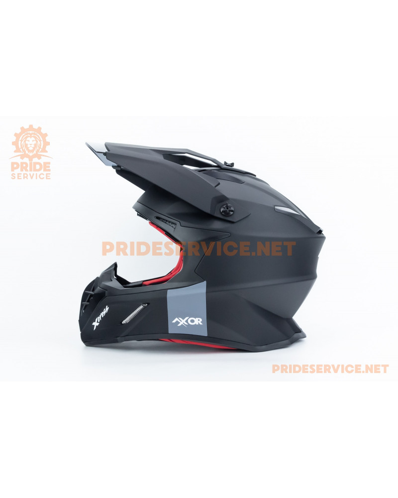 Шолом кросовий X CROSS (стандарт DOT/ECE) XL (61см), чорно-червоний мат Шолом кросовий X CROSS (стандарт DOT/ECE) XL (61см), чорно-червоний мат