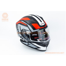 Шолом інтеграл, висувні окуляри GLX-316 S (55-56см), чорно-червоний мат