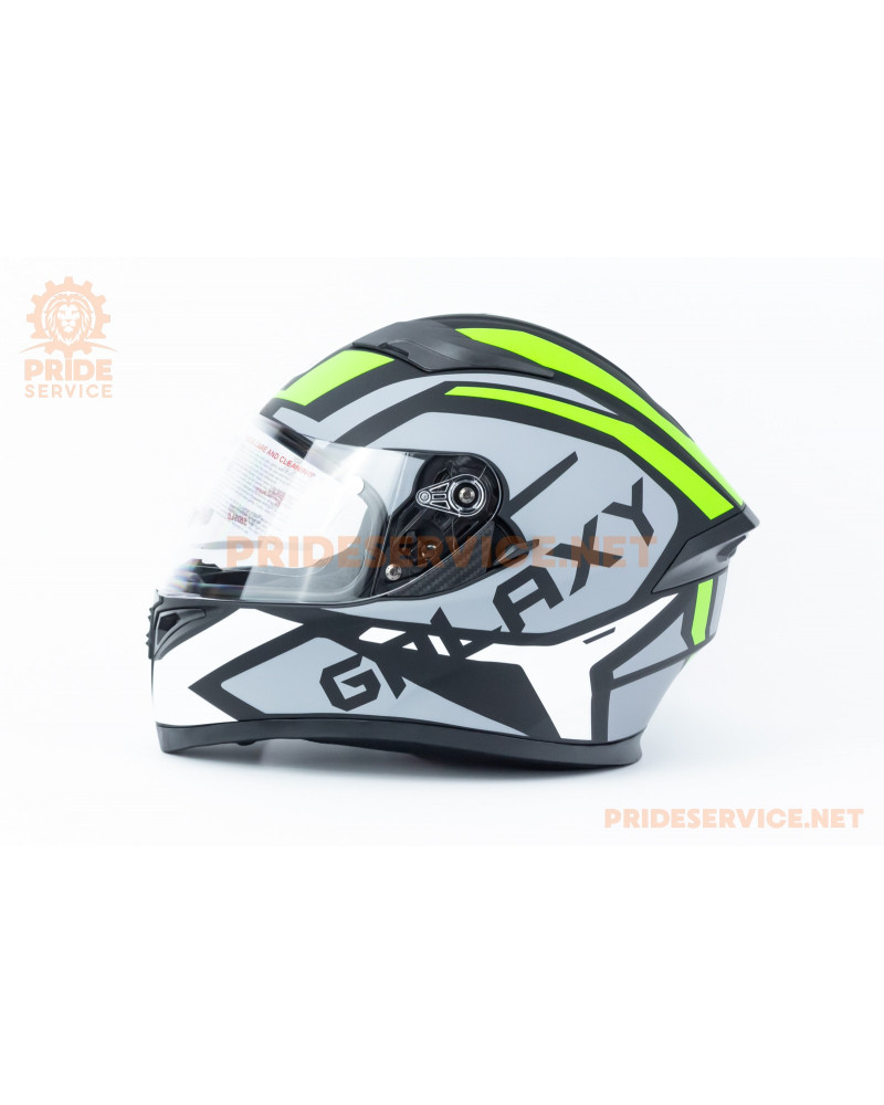 Шолом інтеграл, висувні окуляри GLX-316 M (57-58см), чорно-салатовий мат